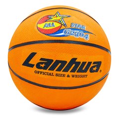 Мяч баскетбольный резиновый №7 LANHUA G2304 All star (резина, бутил, оранжевый)