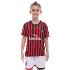 Форма футбольна дитяча AC MILAN домашня 2020 SP-Planeta CO-0977 (р-р 20-28-6-14років, 110-155см, червоний-чорний-білий)