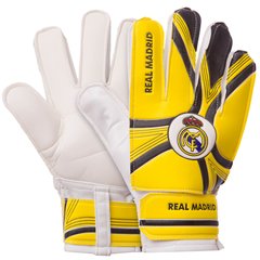 Воротарські рукавиці дитячі REAL MADRID BALLONSTAR FB-0029-09 розмір 5-7 жовтий-чорний