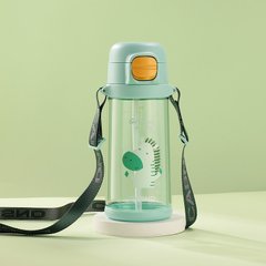 Бутылка для воды CASNO 690 мл KXN-1219 Зеленая (Зебра) с соломинкой TRITAN