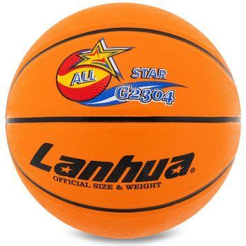 Мяч баскетбольный резиновый LANHUA All star G2304 №7 оранжевый