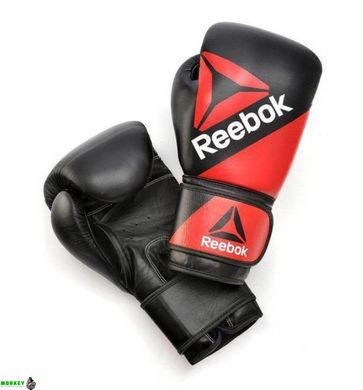 Боксерские перчатки Reebok Combat Leather Training Glove красный, черный Чел 14 унций