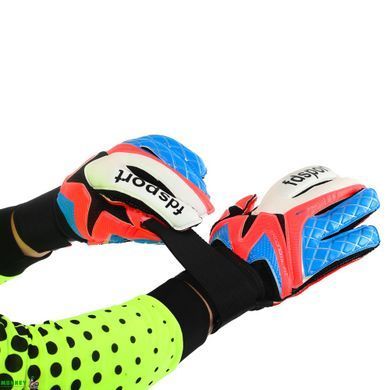 Перчатки вратарские FDSPORT FB-853 Синий-салатовый 10 (PVC)