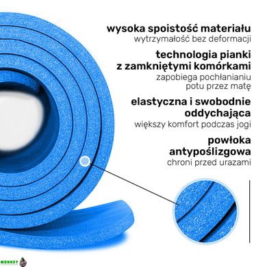 Коврик для йоги и фитнеса + чехол 4yourhealth Fitness Yoga Mat 0101 (180*61*1см) Синий