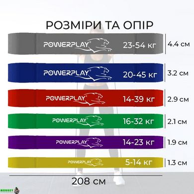 Резина для тренировок PowerPlay 4115 Level 4 (14-39 кг) Красная
