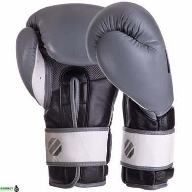 Боксерські рукавиці шкіряні UFC PRO Training UHK-69996 18 унцій сірий-чорний