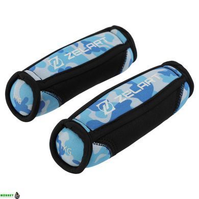 Гантели для фитнеса с мягкими накладками Zelart FI-5730-2 2шт 1кг камуфляж розовый