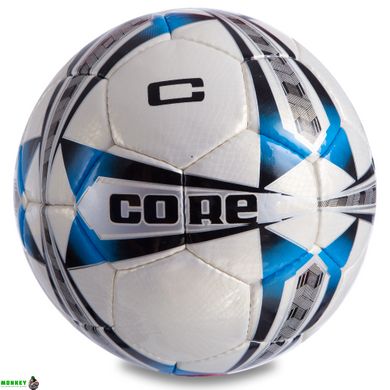 Мяч футбольный CORE 5 STAR CR-008 №5 PU белый-синий