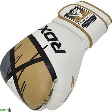 Боксерские перчатки RDX F7 Ego Golden 10 унций (капа в комплекте)
