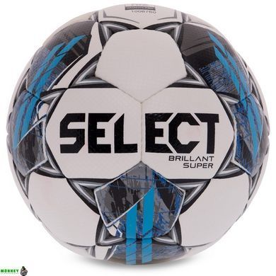 М'яч футбольний SELECT BRILLANT SUPER HS FIFA QUALITY PRO V22 №5 білий-сірий
