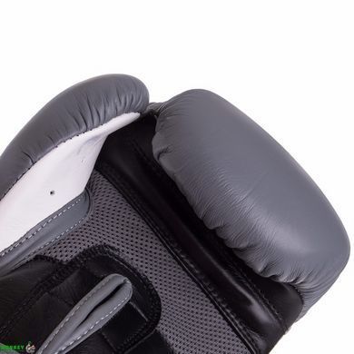 Боксерські рукавиці шкіряні UFC PRO Training UHK-69996 18 унцій сірий-чорний