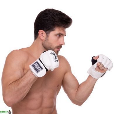 Рукавички для змішаних єдиноборств шкіряні MMA TOP KING Ultimate TKGGU Чорний S