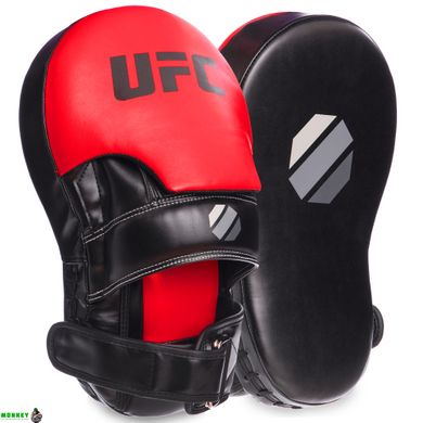 Лапа Изогнутая для бокса и единоборств FC UHK-69753 35x21x15см 2шт черный-красный
