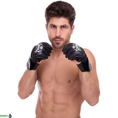Рукавички для змішаних єдиноборств шкіряні MMA TOP KING Ultimate TKGGU Чорний S