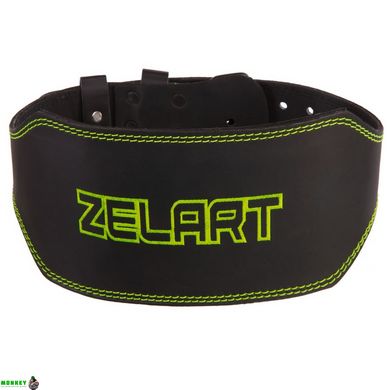 Пояс атлетический кожаный Zelart VL-3337 размер-M-XXL черный