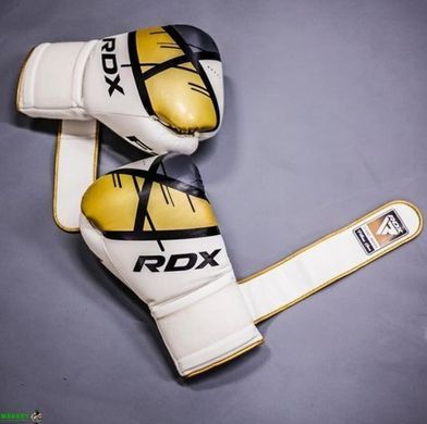 Боксерские перчатки RDX F7 Ego Golden 10 унций (капа в комплекте)
