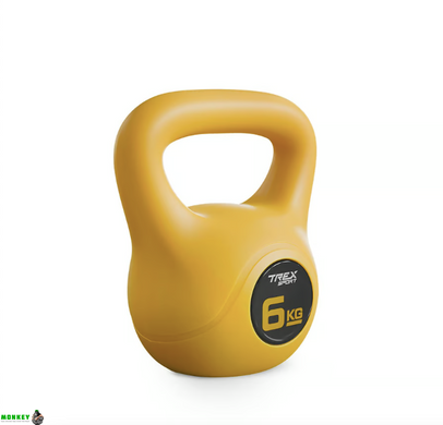 Гиря вінілова 6кг Trex Sport TX-006CKB жовта