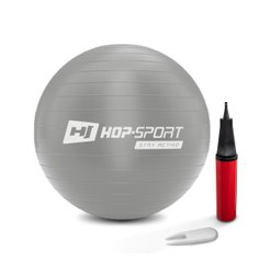 Фітбол Hop-Sport 45см сріблястий + насос 2020