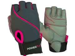 Перчатки для фитнеса и тяжелой атлетики PowerPlay 1725 женские серо-розовые S