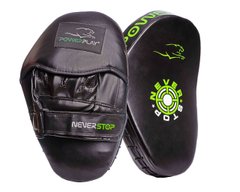 Лапы боксерские PowerPlay 3051 черно-зеленые PU [пара]