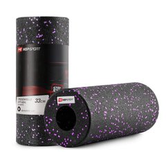 Роллер масажер (валик, ролик) гладкий Hop-Sport EPP 33см HS-P033YG чорно-фіолетовий
