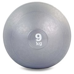 Мяч набивной слэмбол для кроссфита Record SLAM BALL FI-5165-9 9кг (резина, минеральный наполнитель, d-23см, серый)