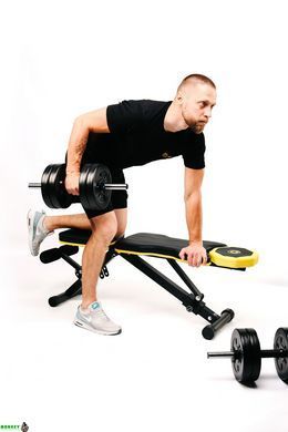 Набір Besport PowerPro гантелі 2х31кг з лавою WB-002