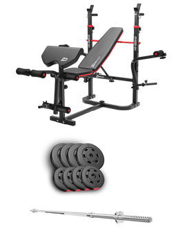 Набор Hop-Sport Premium 39 кг со скамьей HS-1065HB Pro и штангой