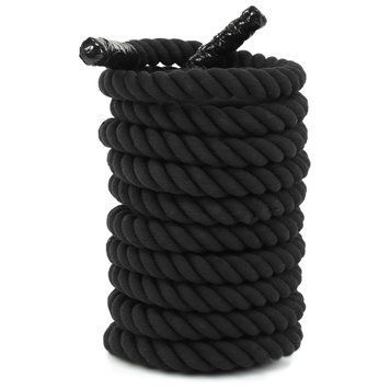 Канат для кроссфита SP-Planeta COMBAT BATTLE ROPE UR R-6225-9 (хлопок, l-9м, d-2,6см, черный)