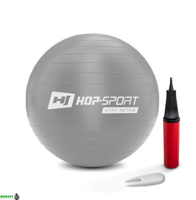 Фітбол Hop-Sport 45см сріблястий + насос 2020