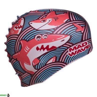 Шапочка для плавання дитяча MadWave Junior SHARKY M057911 Блакитний
