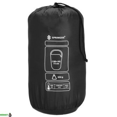 Спальний мішок (спальник) Springos 2 в 1 CS0042 +8 ...+20 &deg;C R Black/Grey