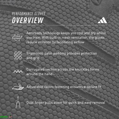 Рукавички для тренінгу Adidas Performance Gloves чорний Уні L