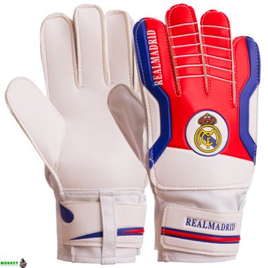 Перчатки вратарские SP-Sport FB-3762-04 REAL MADRID (PVC, р-р 8-10, красный-синий)