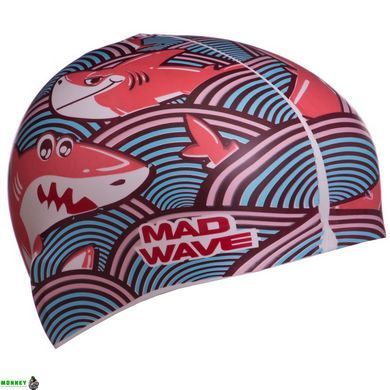 Шапочка для плавання дитяча MadWave Junior SHARKY M057911 Блакитний
