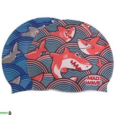Шапочка для плавання дитяча MadWave Junior SHARKY M057911 Блакитний