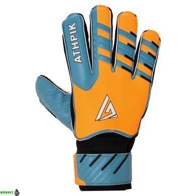 Перчатки вратарские с защитой пальцев ATHPIK SP-Sport FB-9277 Оранжевый-синий 8