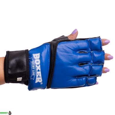 Рукавиці для змішаних єдиноборств MMA шкіряні BOXER 2018-4 M-XL кольори в асортименті