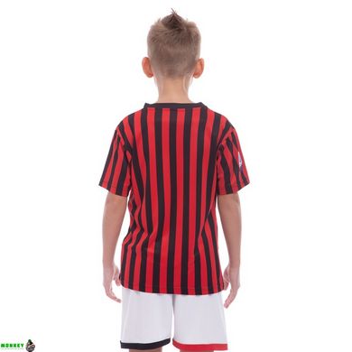 Форма футбольная детская с символикой футбольного клуба AC MILAN домашняя 2020 SP-Planeta CO-0977 6-14 лет красный-черный-белый
