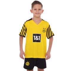 Форма футбольная детская BORUSSIA DORTMUND домашняя 2022 SP-Planeta CO-3757 (р-р 20-28,6-14лет, 110-155см, желтый-черный)