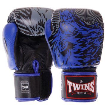 Рукавички боксерські шкіряні TWINS FBGVL3-50 Синій 10 унції WOLF 10-14oz