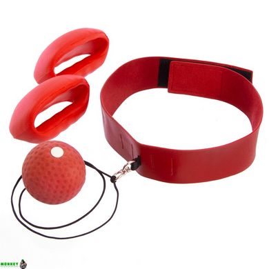 Пневмотренажер для боксу з накладками для рук fight ball SP-Sport BO-5646 червоний