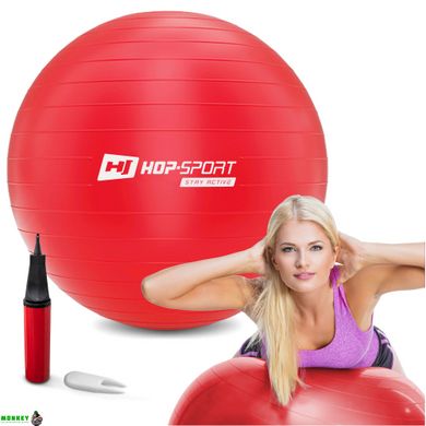 Фитбол Hop-Sport 55 см красный + насос 2020
