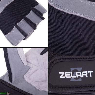 Рукавички для фітнесу та тренувань Zelart SB-161594 Чорний-сірий S