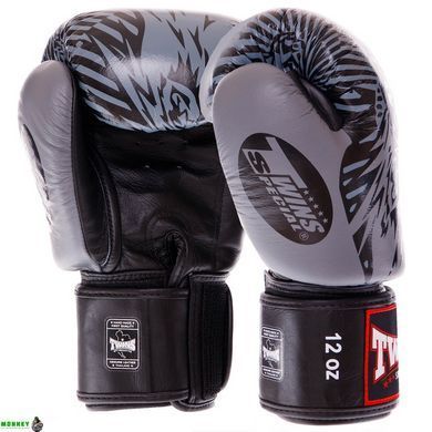 Перчатки боксерские кожаные TWINS FBGVL3-50 Синий 10 унции WOLF 10-14oz