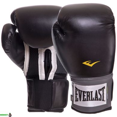 Перчатки боксерские PU на липучке EVERLAST EV1200015 PRO STYLE TRAINING (р-р 8-16oz, черный)
