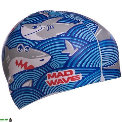 Шапочка для плавания детская MadWave Junior SHARKY M057911 Бирюзовый