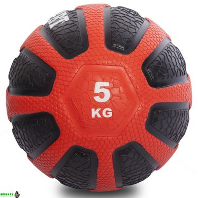 Мяч медицинский медбол Zelart Medicine Ball FI-0898-5 5кг черный-красный