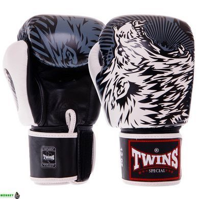 Перчатки боксерские кожаные TWINS FBGVL3-50 Синий 10 унции WOLF 10-14oz