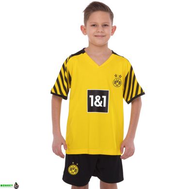 Форма футбольная детская BORUSSIA DORTMUND домашняя 2022 SP-Planeta CO-3757 (р-р 20-28,6-14лет, 110-155см, желтый-черный)